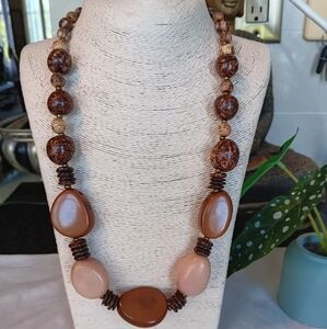Tagua Nut ACAI seeds Necklace Earth Tones Organic jewelry
